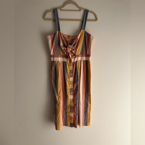 Madewell Striped Cut-Out Tie Front Mini Dress in size: 10